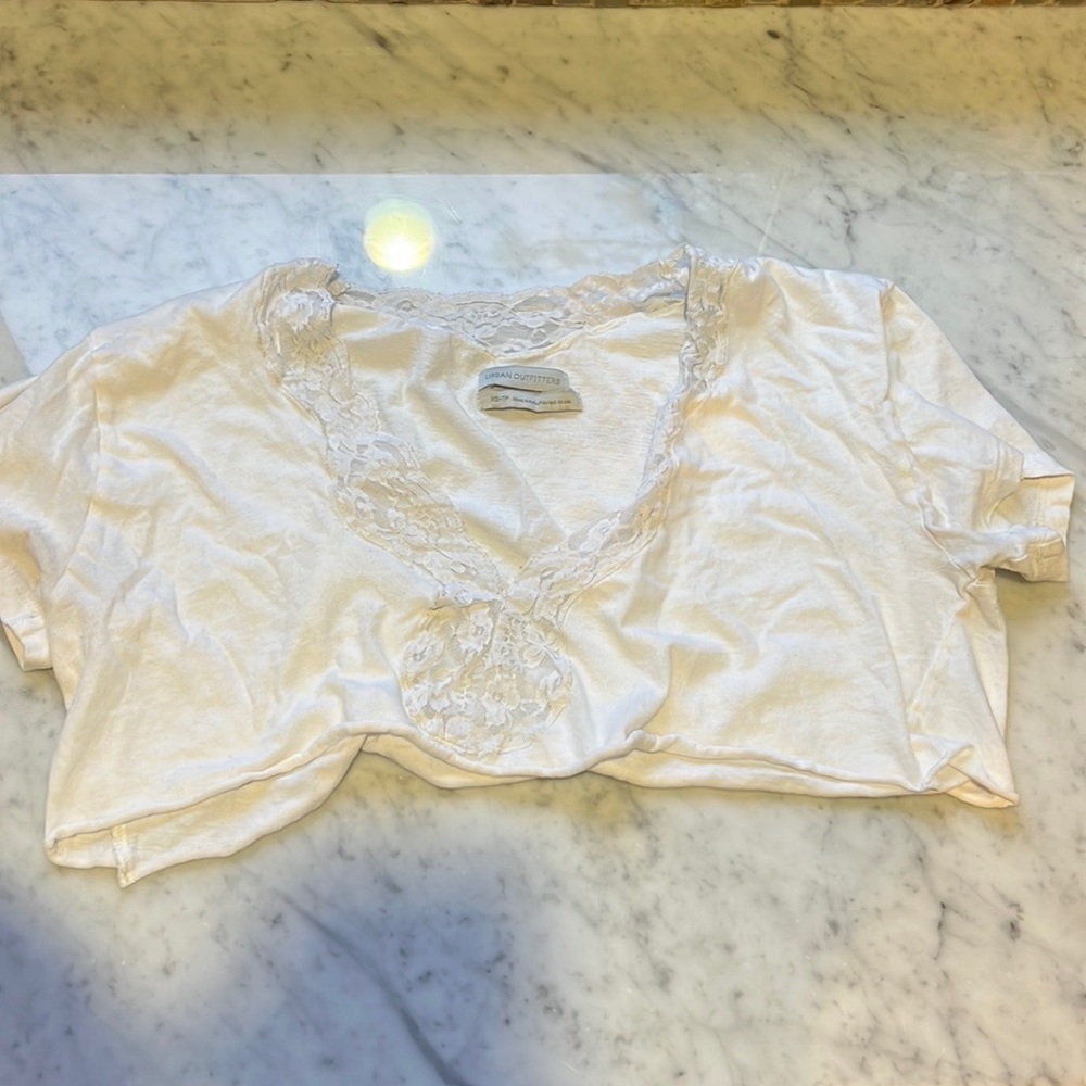 Urban outfitters cropped lace tee